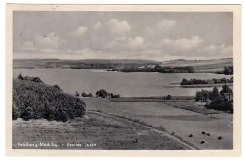 AK, Feldberg Meckl., Blick über den Breiten Luzin, 1955