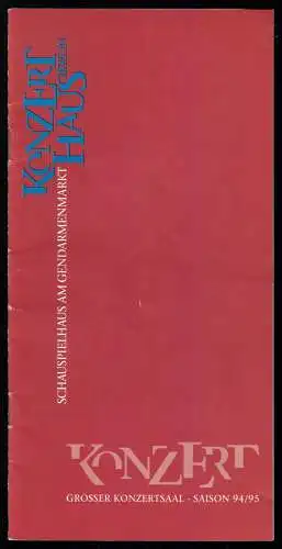 Konzertprogramm, Schaupielhaus am Gendarmenmarkt, Berlin, Saison 1994/95 