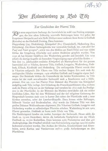tour. Prospekt, Der Kalvarienberg zu Bad Tölz, um 1970