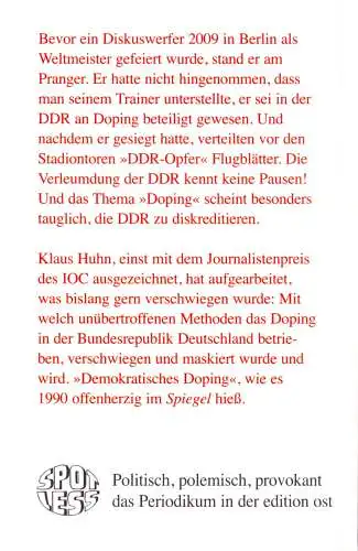 Huhn, Klaus; Aufarbeitung Doping West, 2009