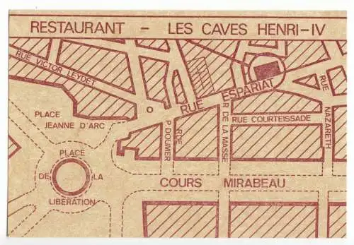 Werbekarte, Aix-en-Provence, Restaurant  les Caves Henri IV, um 2000