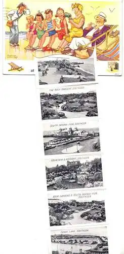 AK mit inneliegendem Leporello, Southsea, Hampshire, 1954