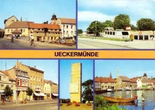 AK, Ueckermünde, 5 Abb., u.a. Ehrenmal, 1981
