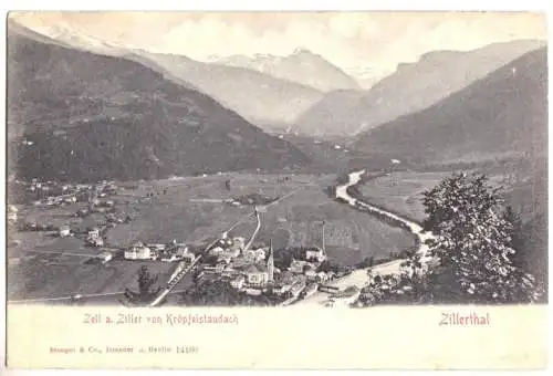 AK, Zell a. Ziller, Gesamtansicht, um 1905