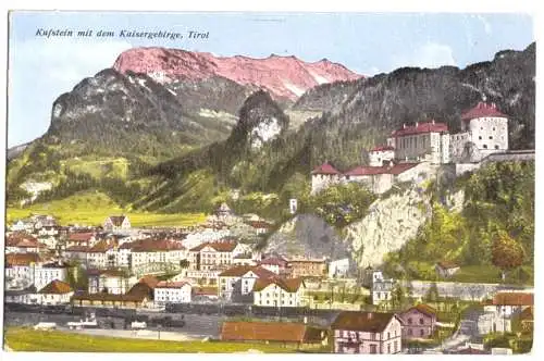 AK, Kufstein, Teilansicht mit Kaisergeb., ca. 1928
