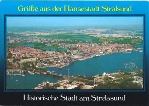 AK, Stralsund, Luftbild, um 1998