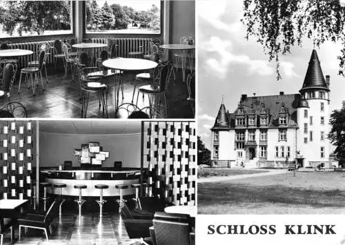AK, Klink Kr. Waren Müritz, Schloß Klink, drei Abb., 1974