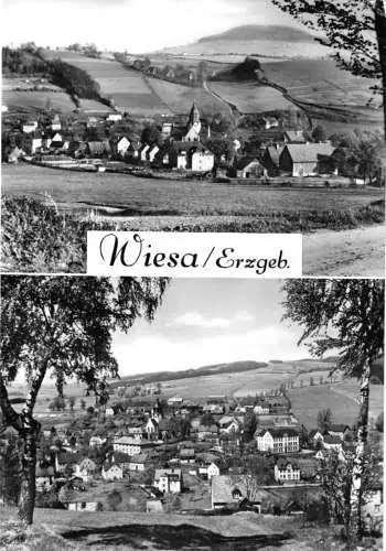AK, Wiesa Erzgeb., zwei Teilansichten, 1972