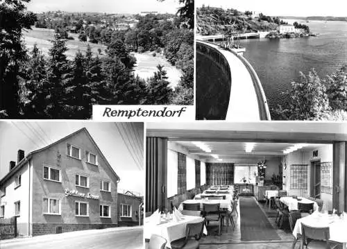 AK, Remptendorf, vier Abb., u.a. Gasthaus "Zur Goldenen Sonne, 1980