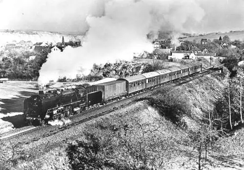 AK, Krölpa - Ranis, Dampflokomotive Baureiehe 01.2 im Einsatz, 1983