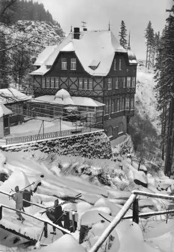 AK, Wernigerode Harz, Gaststätte "Steinerne Renne", Winteransicht, 1974