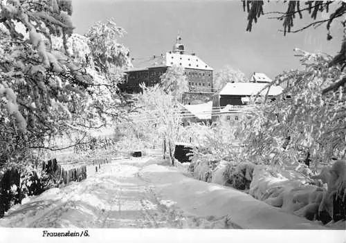 AK, Frauenstein Erzgeb., winterliche Teilansicht, 1964