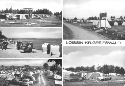 AK, Loissin Kr. Greifswald, Zeltplatz fünf Abb., 1983