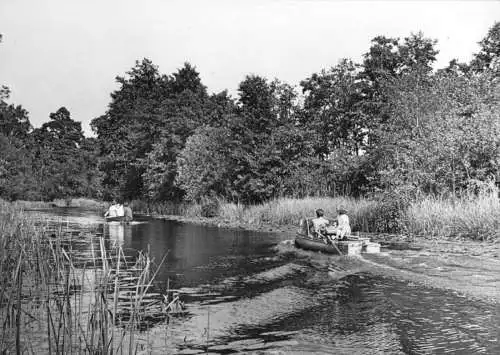 AK, Wendisch Rietz, Kr. Beeskow, Fließ zum Springsee, Boote, 1965