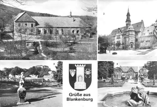 AK, Blankenburg Harz, vier Abb. und Wappen, 1985