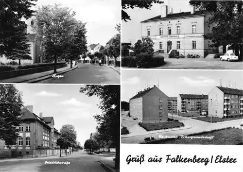 AK, Falkenberg Elster, vier Abb., u.a. Bahnhof, 1968