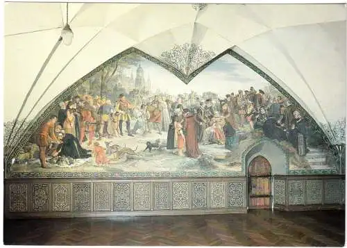 AK, Meißen, Die Albrechtsburg, Wandgemälde, 1989