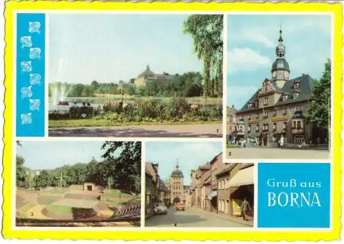 AK, Borna, vier Abb., gestaltet, 1963