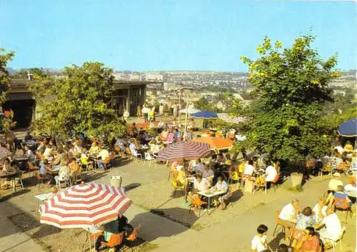 AK, Gera, HO-Terrassencafé "Osterstein", belebt, 1985