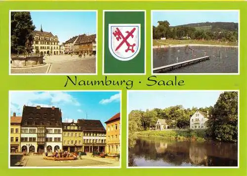 AK, Naumburg Saale, vier Abb. und Wappen, um 1991