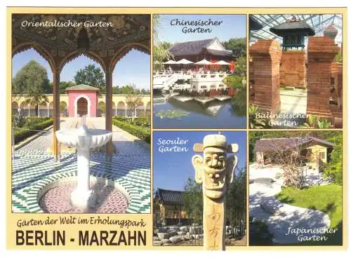 AK, Berlin Marzahn, Gärten der Welt im Erholungspark Marzahn, fünf Abb., um 2012