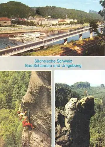 AK, Sächsische Schweiz, Bad Schandau und Umgebung, drei Abb., 1989