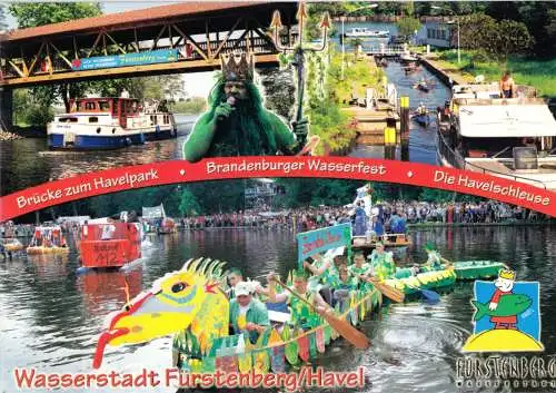 AK, Fürstenberg Havel, Wasserstadt, drei Abb., um 2005