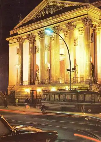 AK, Berlin Mitte, Staatsoper, Nachtansicht, Bus, 1981