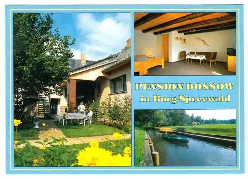 AK, Burg Spreewald, Pension Dossow, drei Abb., um 2000