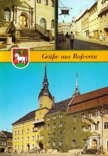 AK, Roßwein Kr. Döbeln, drei Abb., 1988