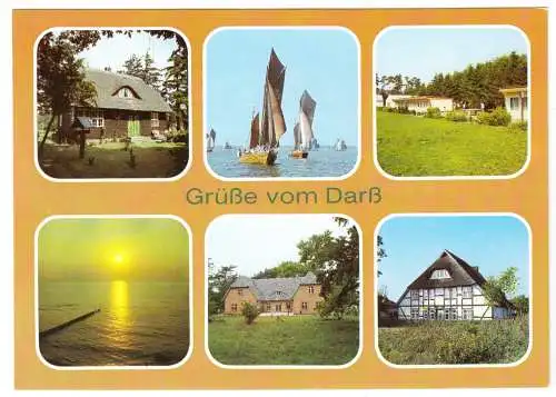 AK, Prerow Kr. Ribnitz-Damgarten, Grüße vom Darß, sechs Abb., 1987