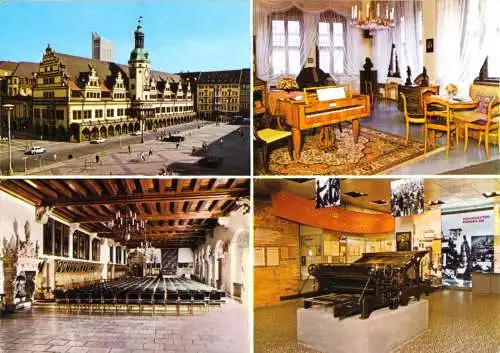 AK, Leipzig, Museum für Geschichte der Stadt Leipzig, vier Abb., 1975