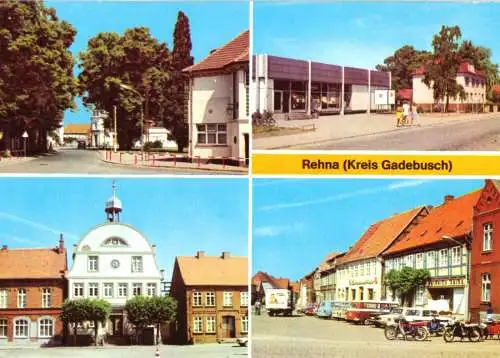 AK, Rehna Kr. Gadebusch, vier Abb., u.a. Kaufhalle, 1984