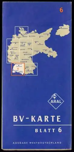Verkehrskarte, Aral, Ausgabe Deutschland, Blatt 6 von 7, um 1960 