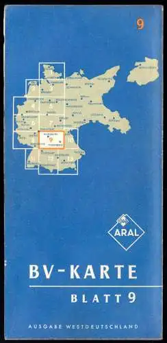 Verkehrskarte, Aral, Ausgabe Deutschland, Blatt 9 von 13, um 1958