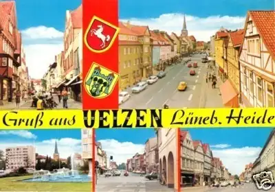 AK, Uelzen, fünf Abb., Wappen, um 1980