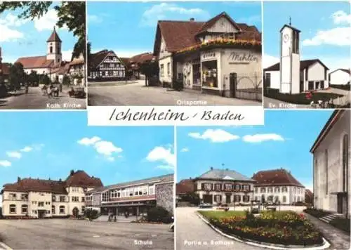 AK, Ichenheim Baden, fünf innerstädt. Abb., um 1970