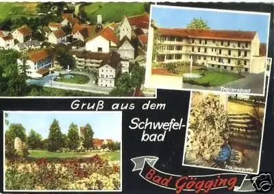 AK, Bad Gögging, vier Abb., u.a. Luftbild,  1969