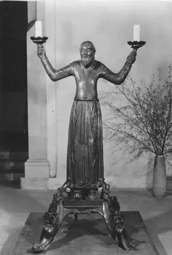 AK, Erfurt, Marien-Dom, Innenansicht, Wolfram-Leuchter, Bronze um 1160, 1982