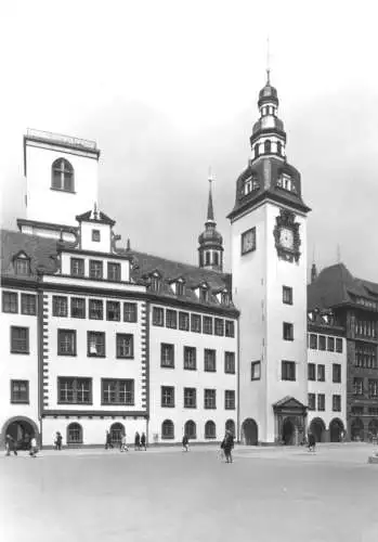 AK, Karl-Marx-Stadt, Chemnitz, Renaissanceflügel des Rathauses, 1980