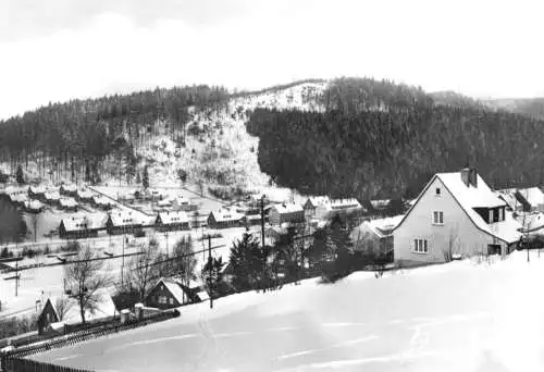 AK, Breitenbrunn Erzgeb., winterliche Teiansicht, Version 1, 1976