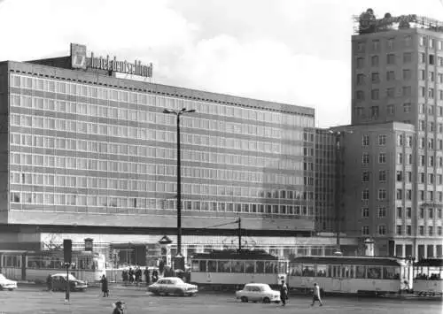 AK, Leipzig, Hotel Deutschland, Straßenbahn, 1965