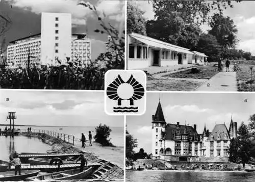 AK, Klink Kr. Waren Müritz, FDGB-Urlaubersiedlung, vier Abb., gestaltet, 1975