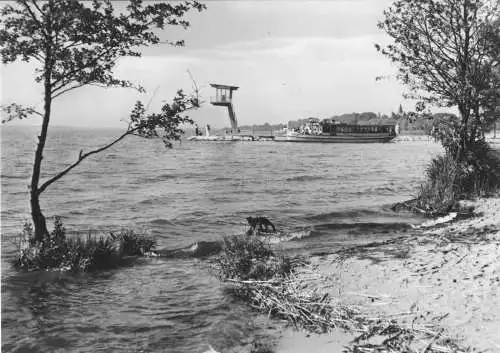 AK, Klink Kr. Waren Müritz, FDGB-Urlaubersiedlung, Blick zur Anlegestelle, 1968