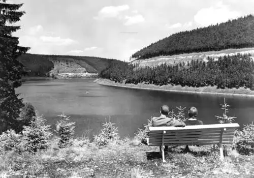 AK, Luisenthal Thür. Wald, Ohratalsperre, Blick vom Böhlerloch, 1970