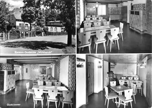 AK, Plauen Vogtland, Konsum Gaststätte Waldesruh, vier Abb., 1972