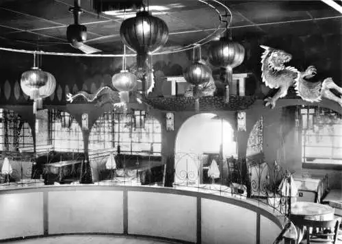 AK, Ueckeritz auf Usedom, Café und Tanzbar Fischerhütte, Gastraum, 1976