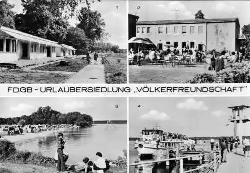 AK, Klink Kr. Waren Müritz, FDGB-Urlaubersiedlung, vier Abb., 1974