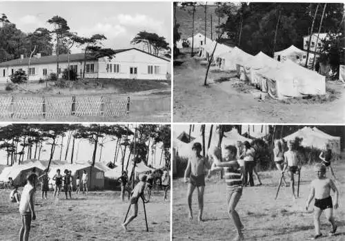 AK, Pepelow Ostsee, Zentrales Rehabilitations-Zeltlager, vier Abb., 1979