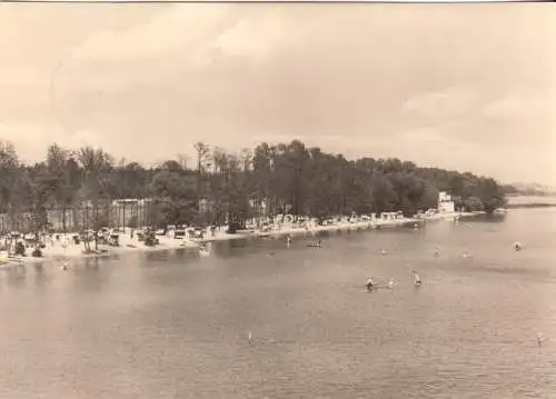 AK, Klink Kr. Waren Müritz, FDGB-Urlaubersiedlung, Strandpartie, 1967